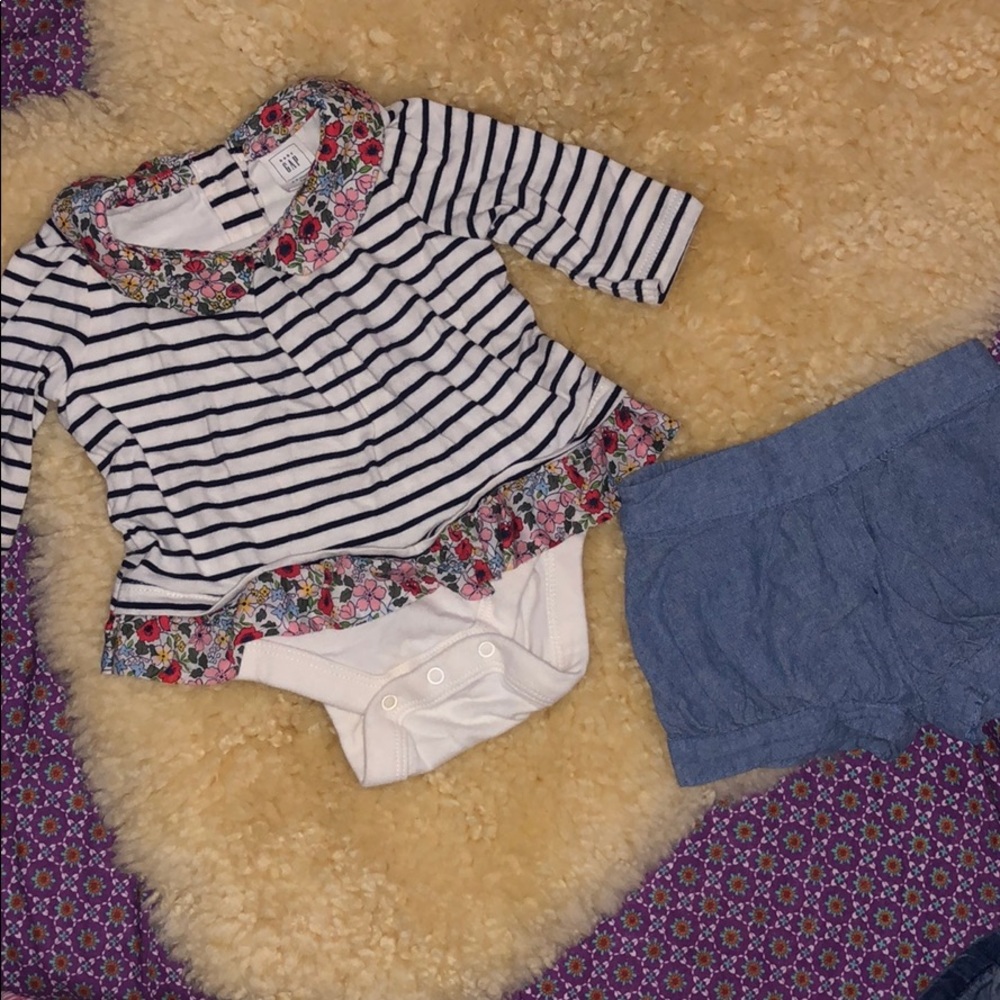 Gap baby top and carters shorts